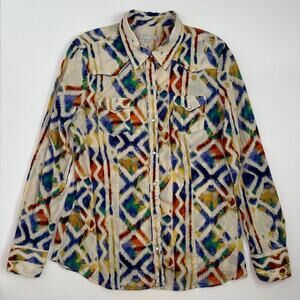 Tin Haul Western Pearl Snap Ikat Print Shirt